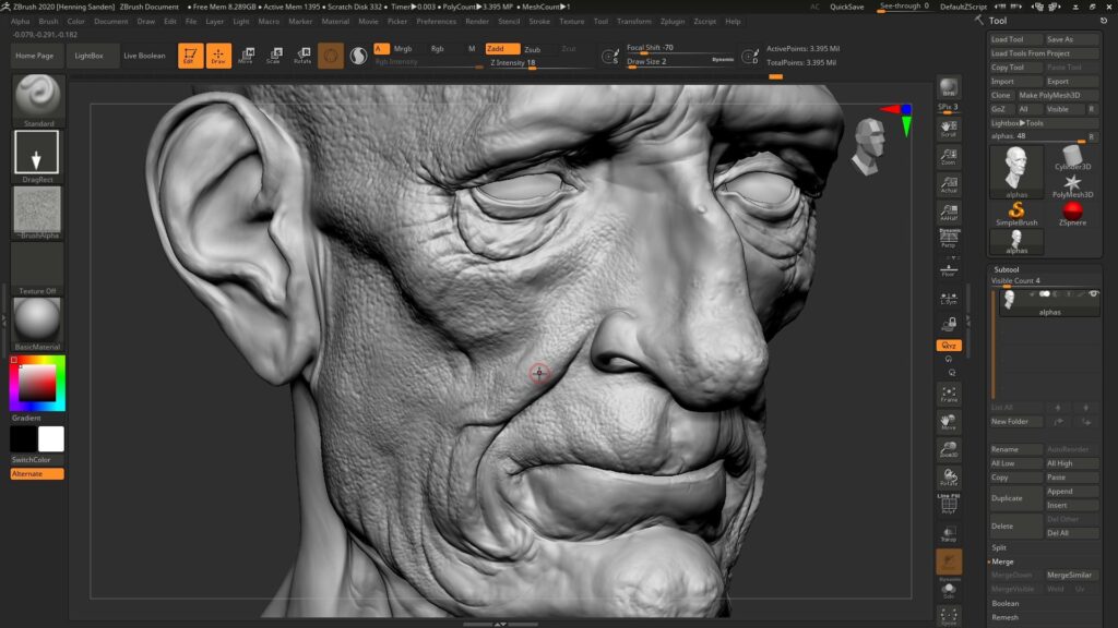 3D modeling ZBrush